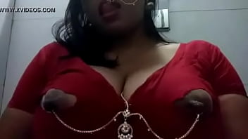 busty indian red saree boobs pressed