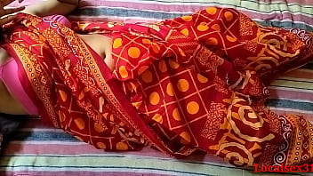 busty indian red saree boobs pressed
