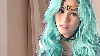 busty japanese cosplay teen squirting closeup