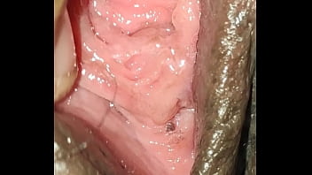 up close big hairy wet pussylips