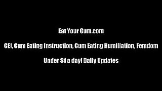 hard cuckold eat cum
