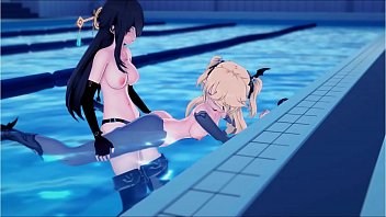 mom having sex in a pool