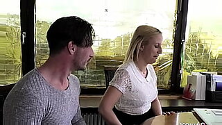 schoolgirl fingering herself while kissing with guy giving blowjob in the room