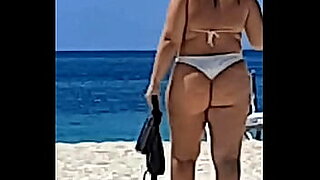 bikini topless walk beach compilation