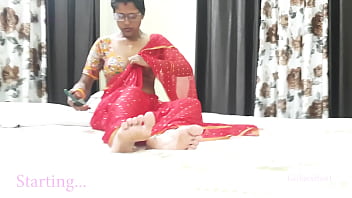 beauty girl in red saree fucking