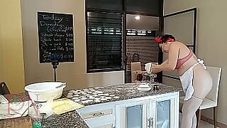 son forcing mom to fuck in kitchen